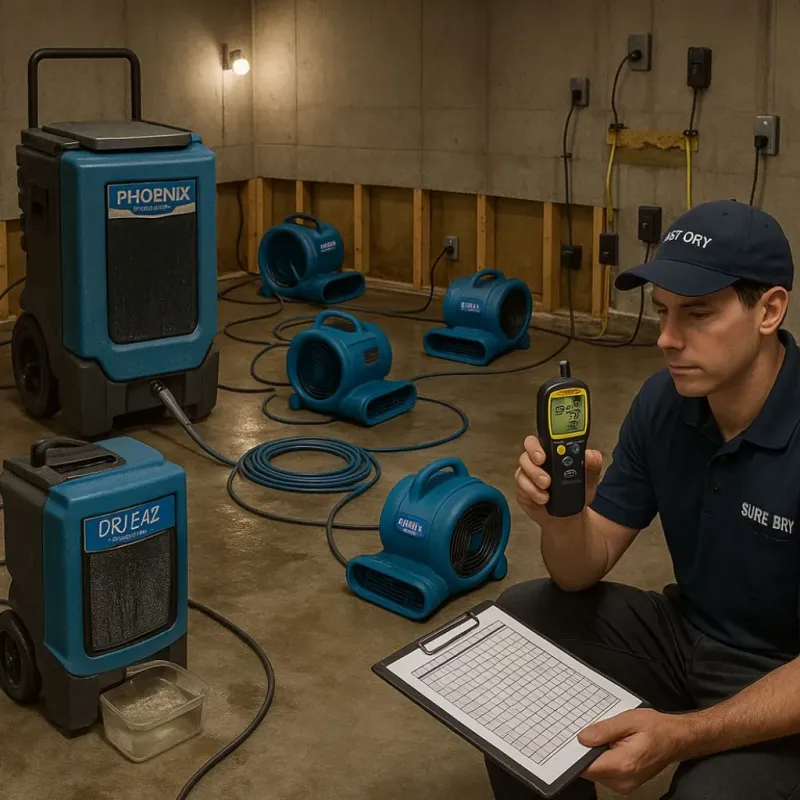 Structural Drying and Dehumidification process in Toledo, OR